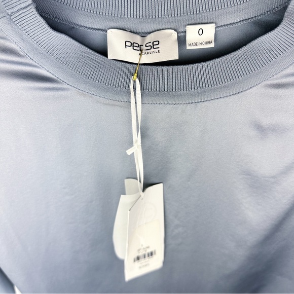 Per Se by Carlisle Silk Contrast Long Sleeve Blouse - Picture 3 of 8